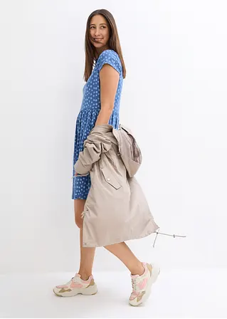 Bonprix Kurzes Shirtkleid In Bequemer A-Form - Blau - Damen