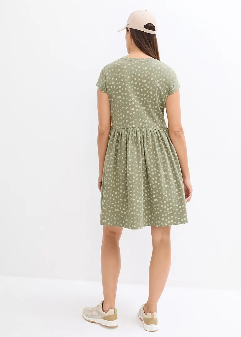 Bonprix Kurzes Shirtkleid In Bequemer A-Form - Grün - Damen