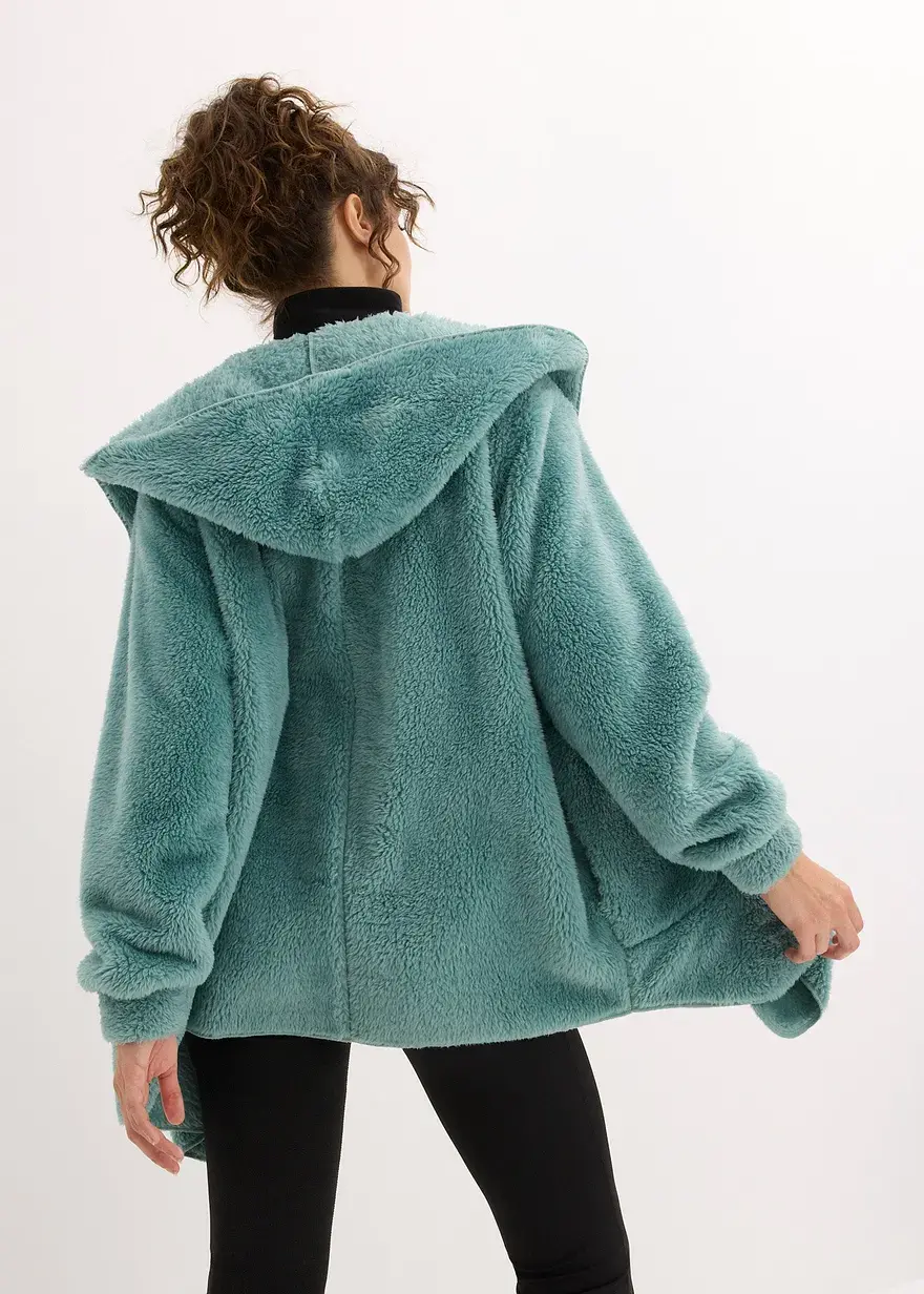 Bonprix Kuschelige Kapuzenjacke Aus Fleece - Grün - Damen