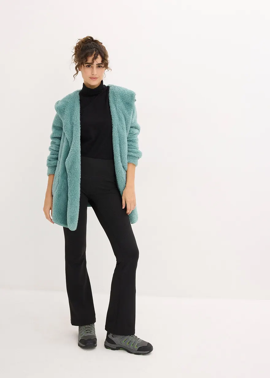 Bonprix Kuschelige Kapuzenjacke Aus Fleece - Grün - Damen