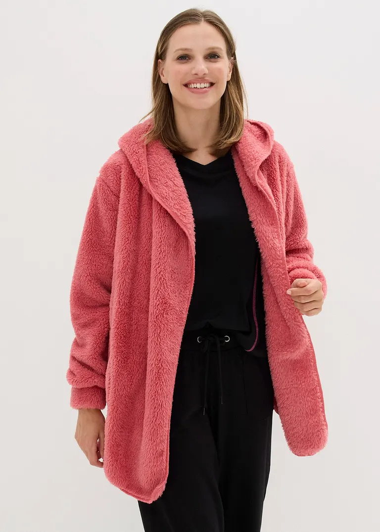Bonprix Kuschelige Kapuzenjacke Aus Fleece - Pink - Damen