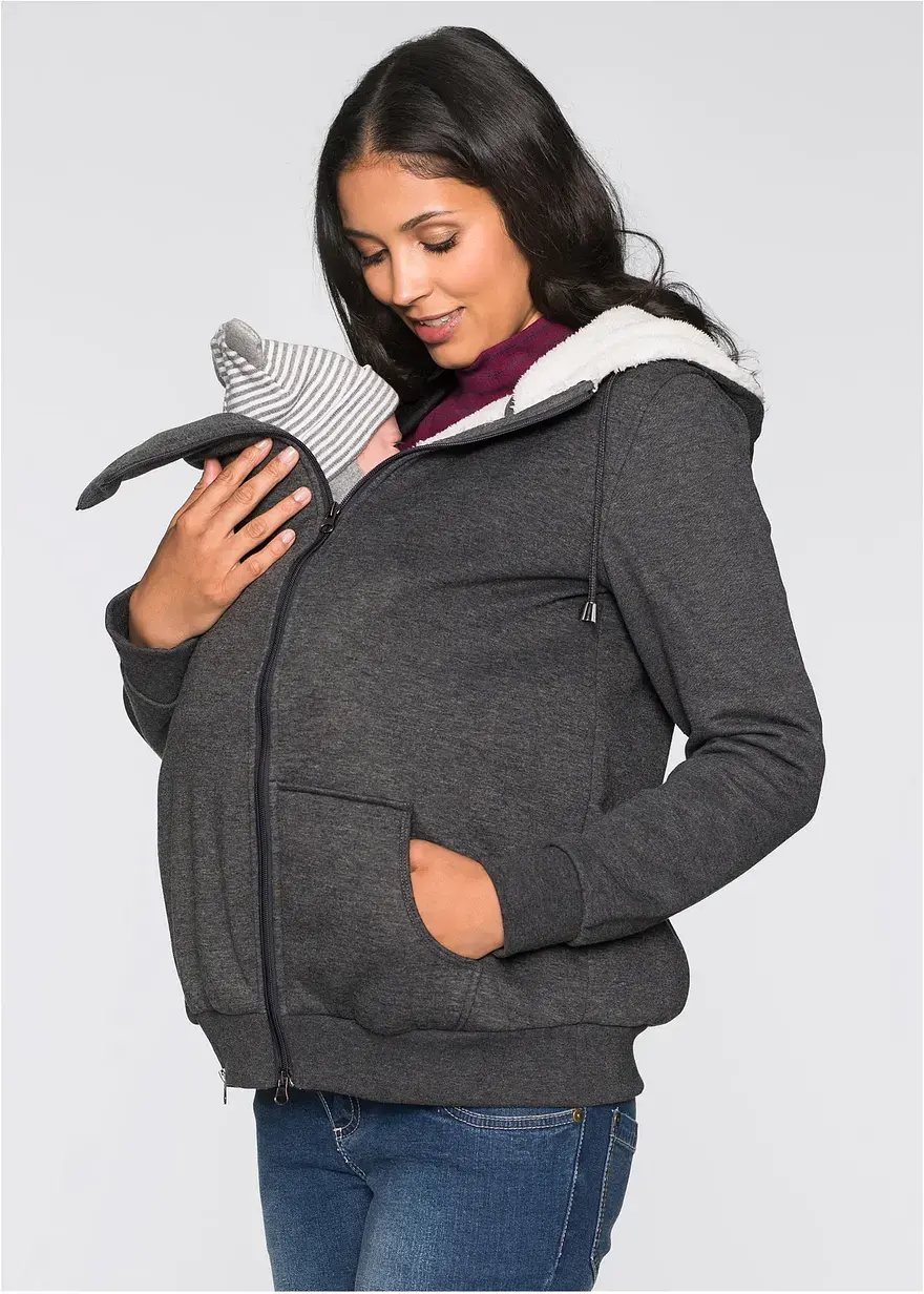 Bonprix Kuschelige Umstands-Sweatjacke Für Kalte Tage. Der Baby-Einsatz Dient Nur Zum Schutz Des Kindes Bei Wind Und Wetter Nicht Als Tragefunktion