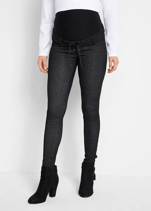 Bonprix Kuschelige Umstandsleggings Mit Bindedetail In Jeansoptik - Damen