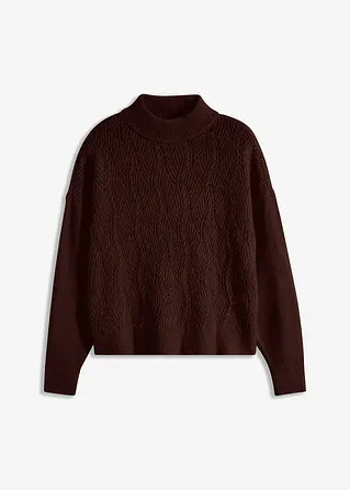 bonprix Kuscheliger Pullover mit Struktur - braun - Damen