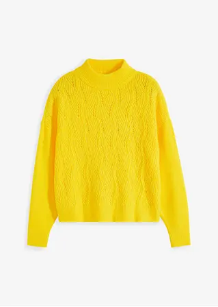 bonprix Kuscheliger Pullover mit Struktur - gelb - Damen