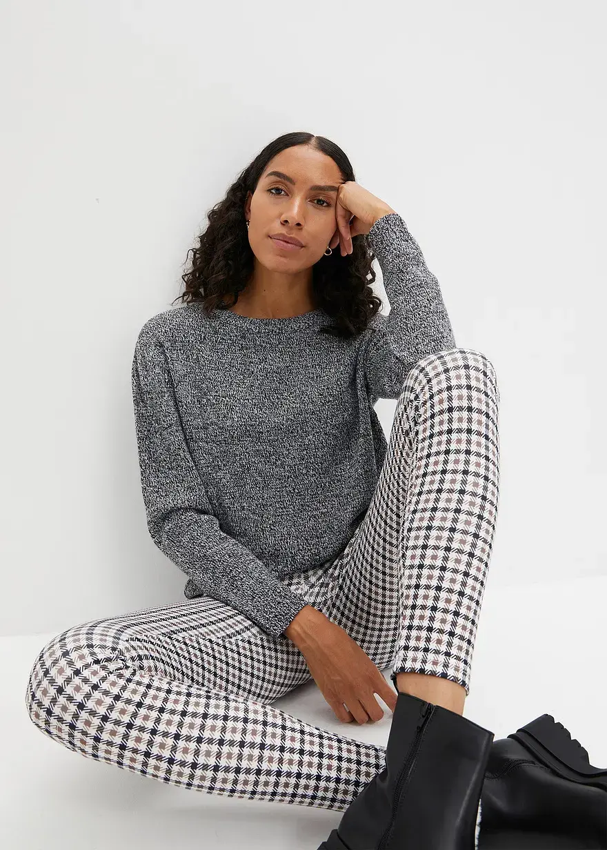 Bonprix Kuscheliger Strick-Pullover Mit Rundhals-Ausschnitt - Grau