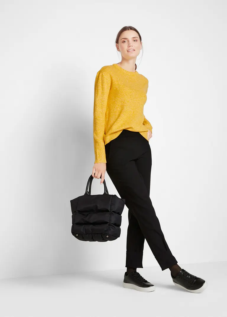 Bonprix Kuscheliger Strick-Pullover Mit Rundhals-Ausschnitt - Gelb