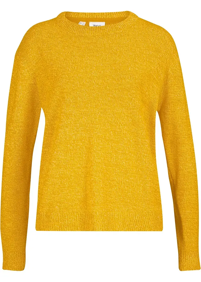 bonprix Kuscheliger Strick-Pullover mit Rundhals-Ausschnitt - gelb