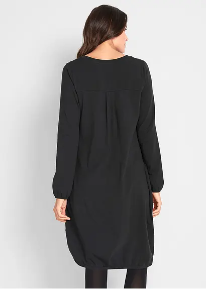 Bonprix Langarm-Jerseykleid In Figurumspielendem Ballon-Shape Mit Gummizug Im Saum