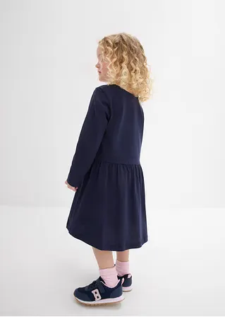 Bonprix Langarm Mädchen Jerseykleid Aus Reiner Bio-Baumwolle - Blau