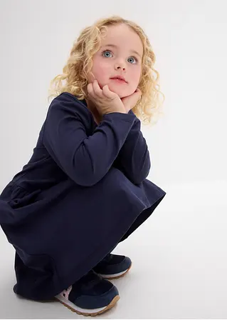 Bonprix Langarm Mädchen Jerseykleid Aus Reiner Bio-Baumwolle - Blau