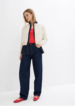 Bonprix Langarm-Shirt Mit Modischem Ausschnitt - Rot - Damen