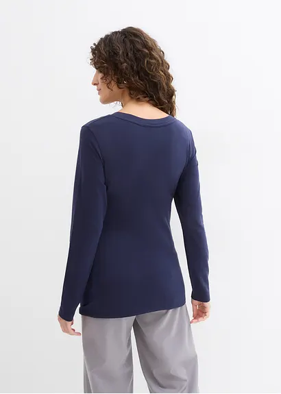 Bonprix Langärmeliges Umstandshirt Mit Knotendetail Aus Bio-Baumwolle