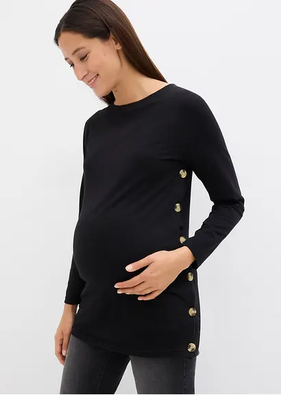 Bonprix Langärmeliges Umstandshirt Mit Stillfunktion Aus Bio-Baumwolle