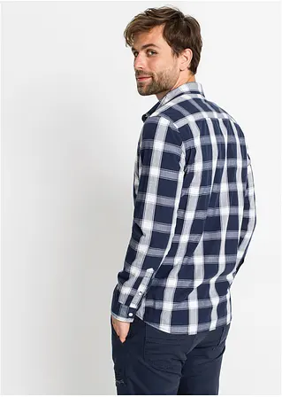 Bonprix Langarmhemd Mit Modischem Karomuster Aus Hautfreundlicher Reiner Baumwolle