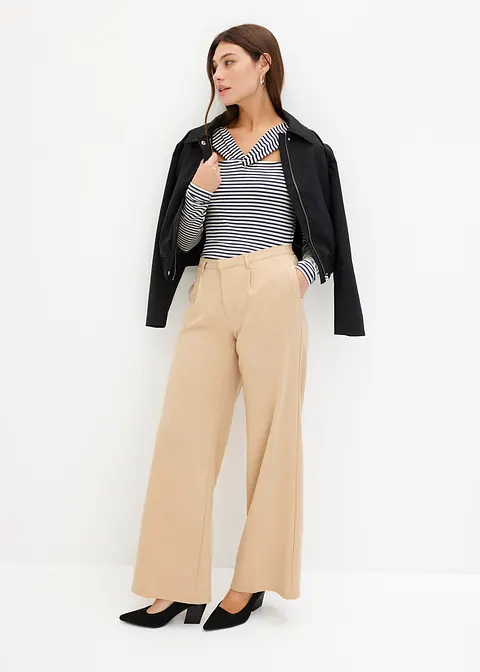 Bonprix Langarmshirt Mit Besonderem Ausschnitt - Blau - Damen