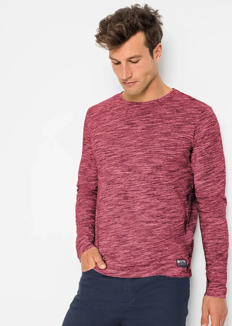 Bonprix Langarmshirts Mit Rundhalsausschnitt Und Einem Kleinen Badge Am Saum
