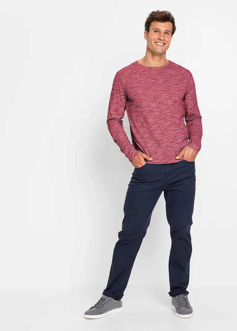 Bonprix Langarmshirts Mit Rundhalsausschnitt Und Einem Kleinen Badge Am Saum