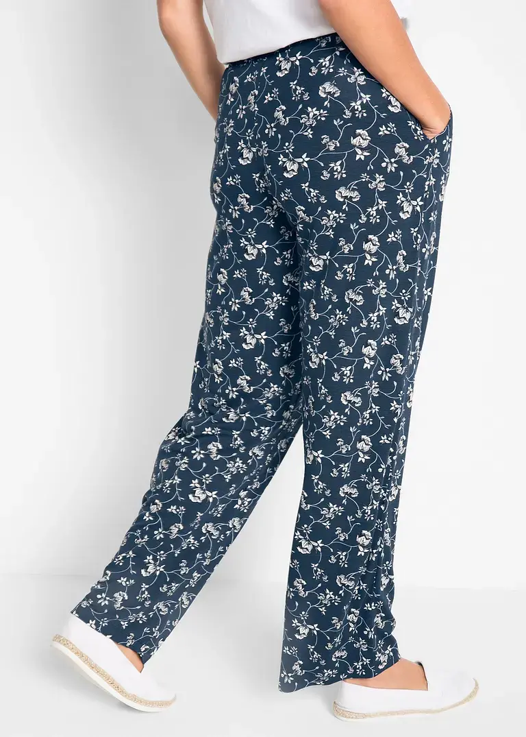 Bonprix Lange Fließende Palazzohose Mit Bequembund - Blau