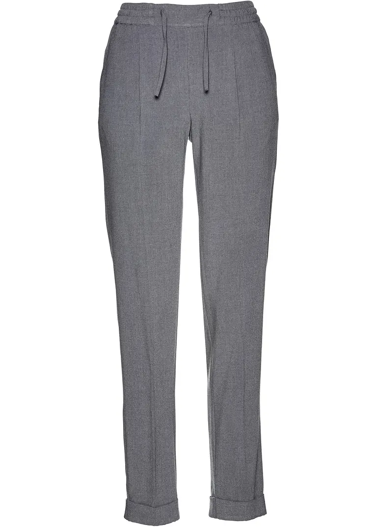 bonprix Lange Hose mit Rundumgummizug und Bügelfalten - grau