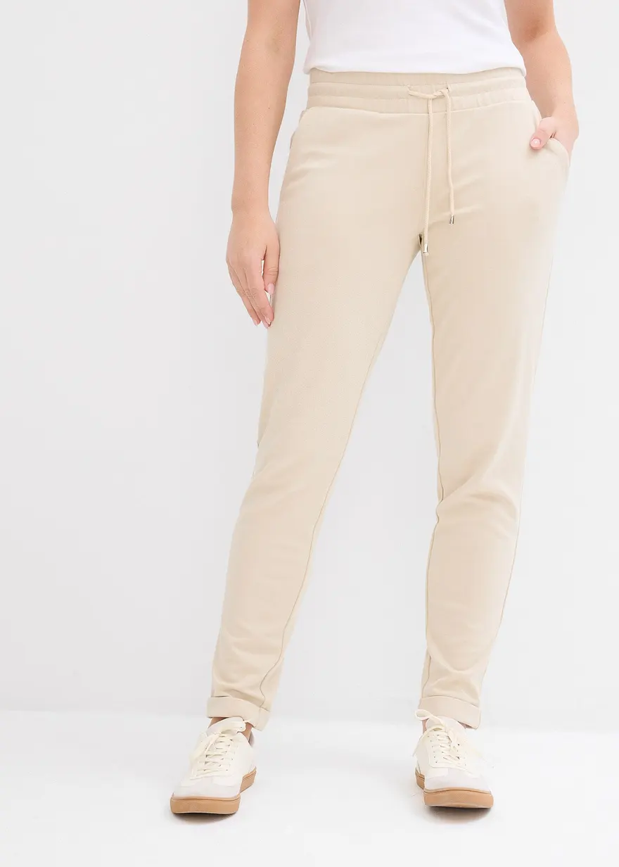 Bonprix Lange Schlupfhose Mit Kordelzug Und Bequembund - Beige