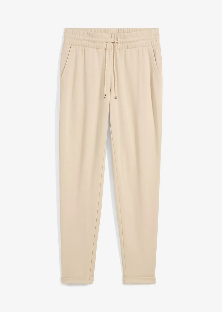 bonprix Lange Schlupfhose mit Kordelzug und Bequembund - beige