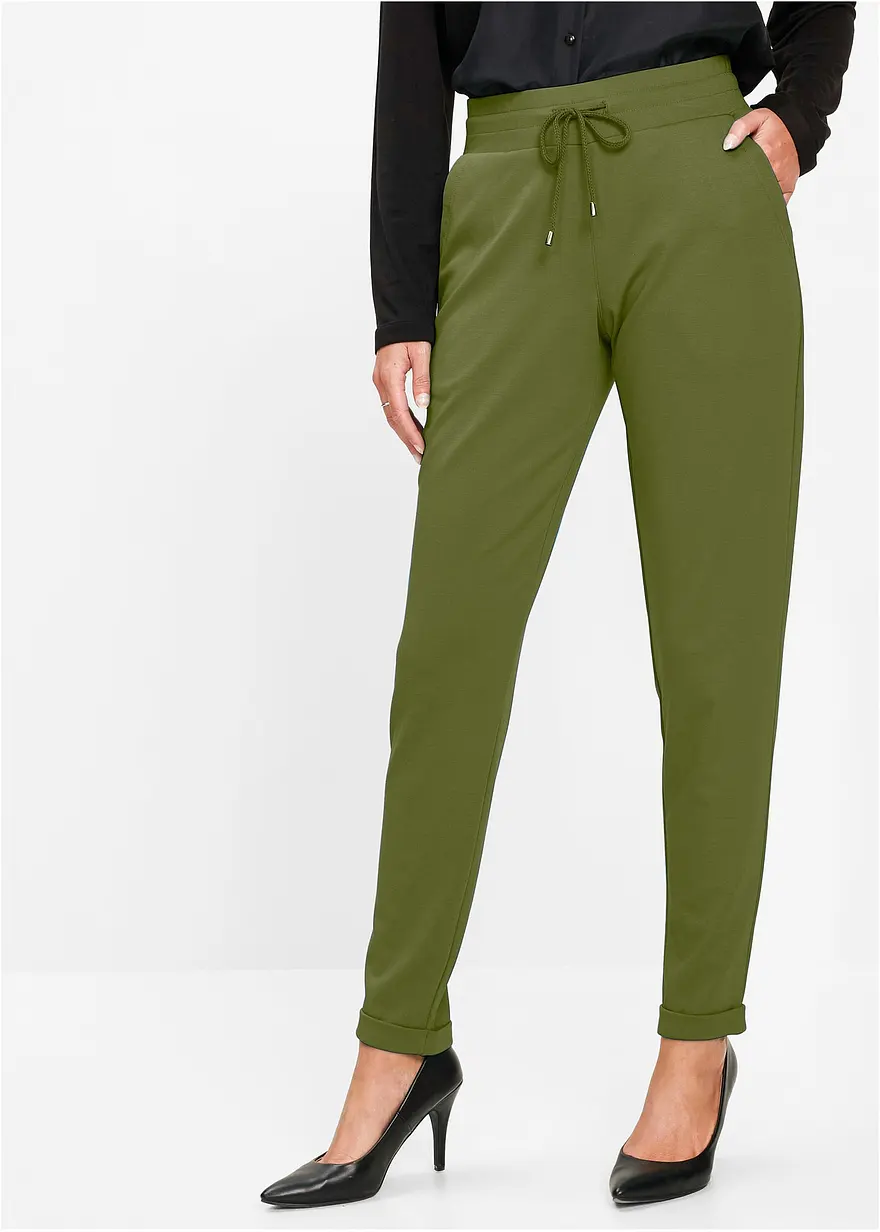 Bonprix Lange Schlupfhose Mit Kordelzug Und Bequembund - Grün