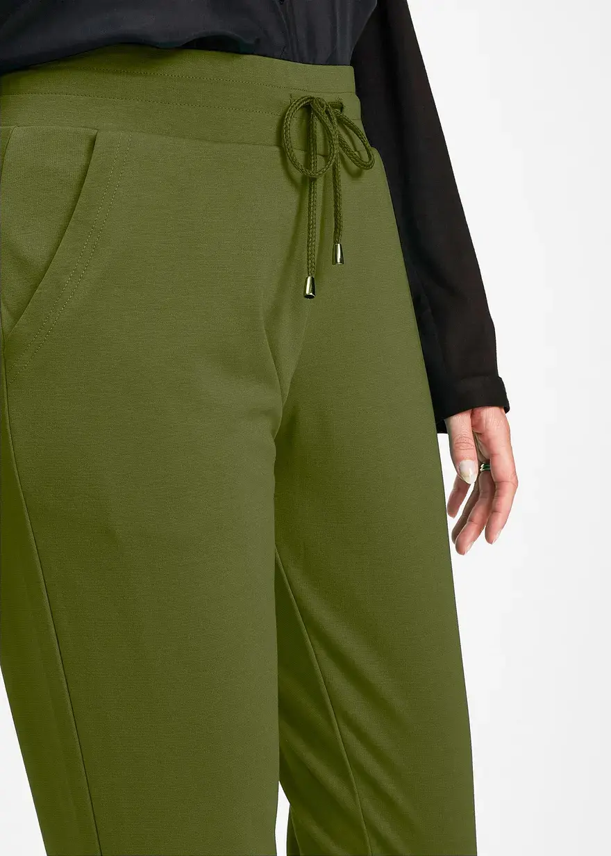 Bonprix Lange Schlupfhose Mit Kordelzug Und Bequembund - Grün