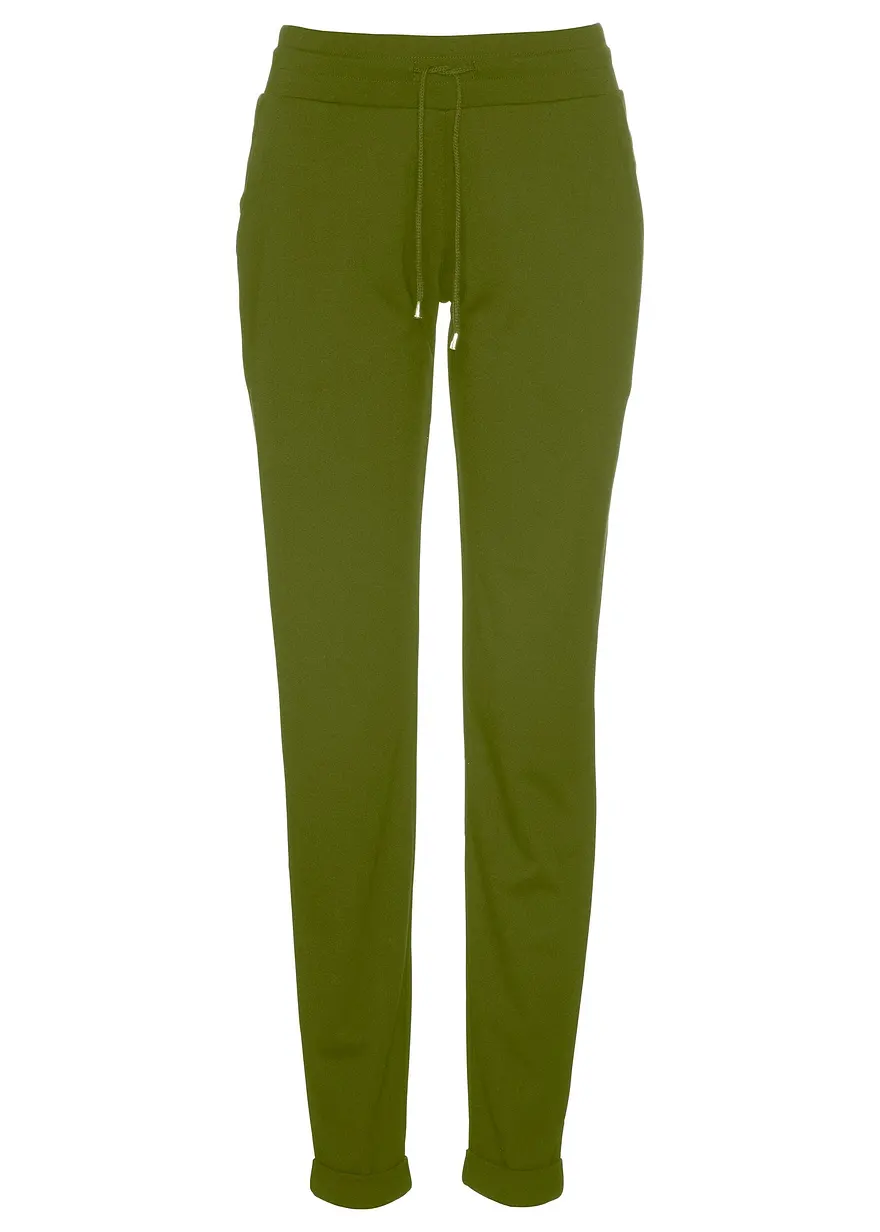 bonprix Lange Schlupfhose mit Kordelzug und Bequembund - grün