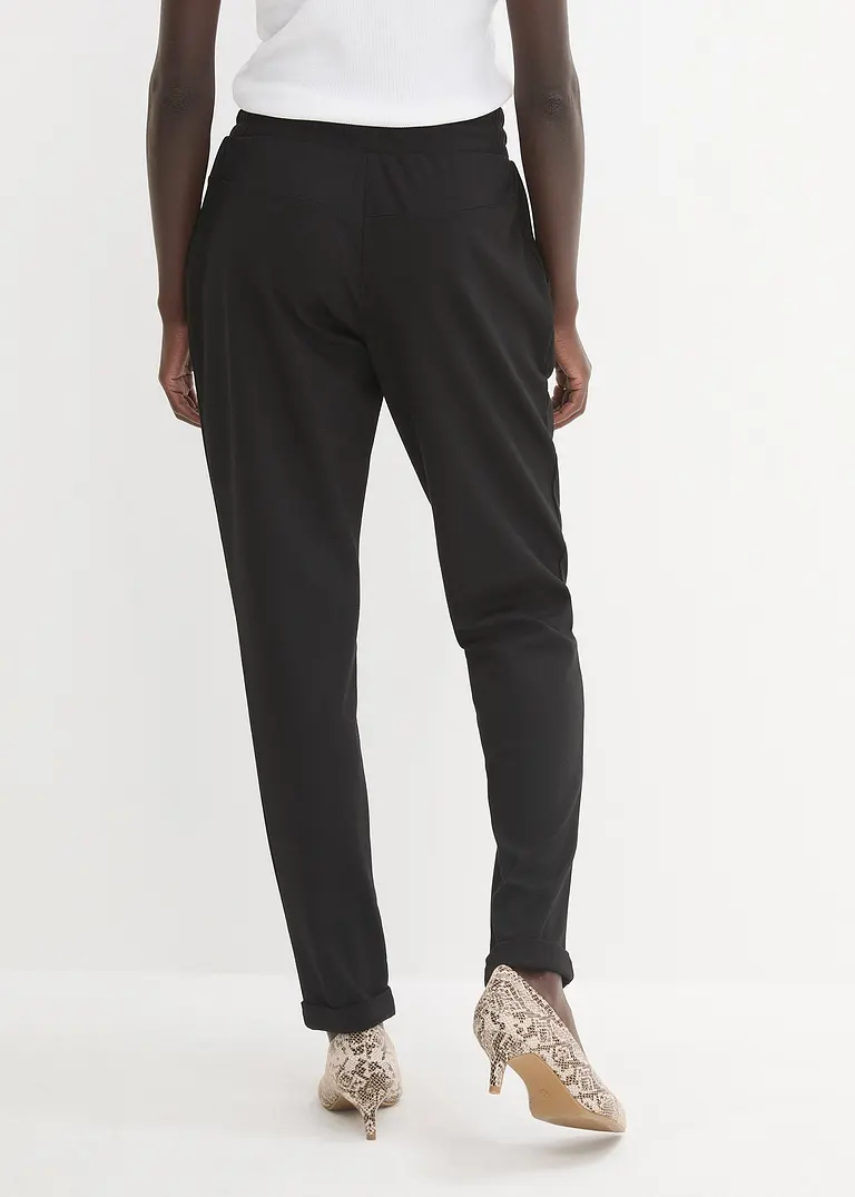 Bonprix Lange Schlupfhose Mit Kordelzug Und Bequembund - Schwarz - Damen