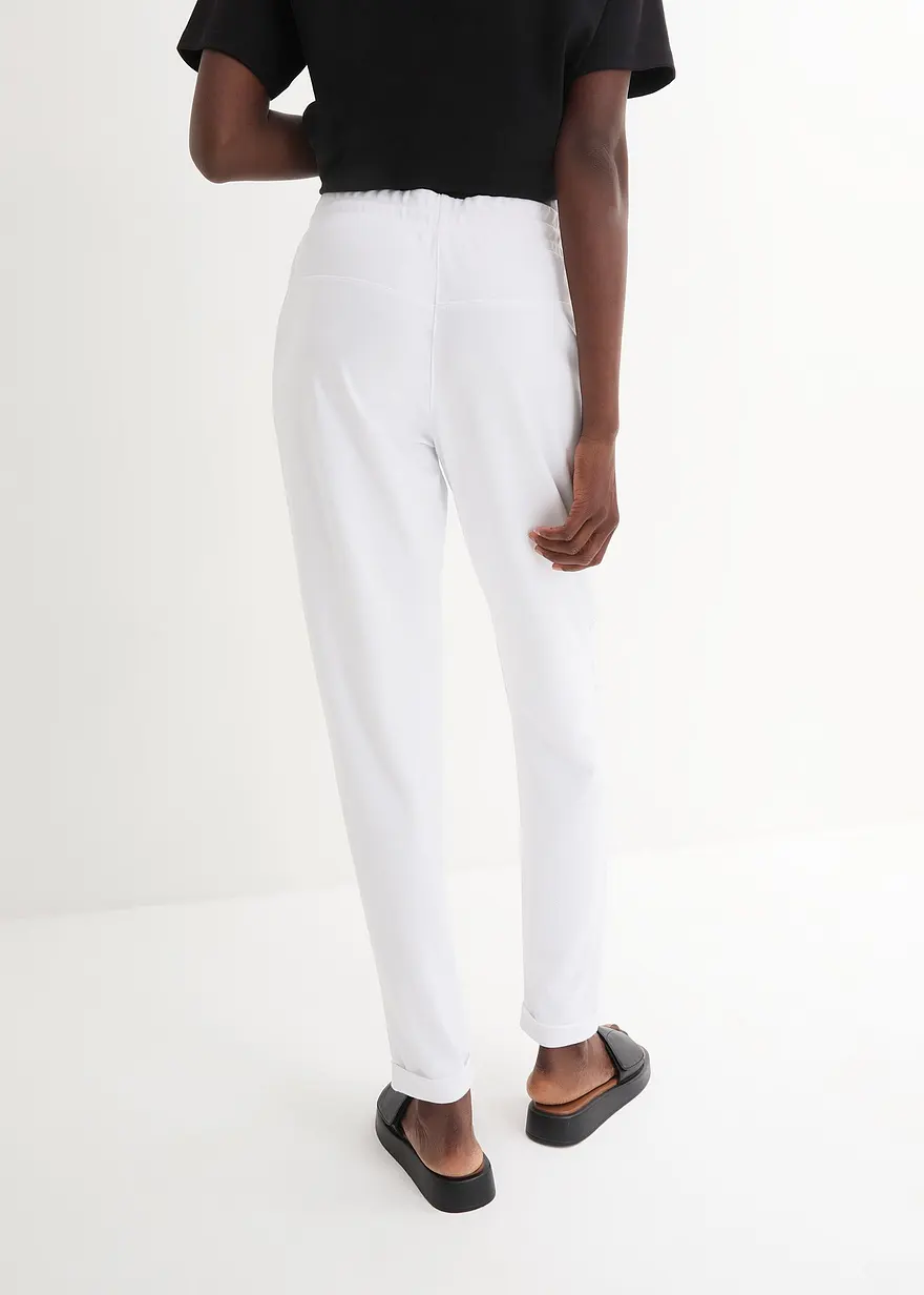 Bonprix Lange Schlupfhose Mit Kordelzug Und Bequembund - Weiß