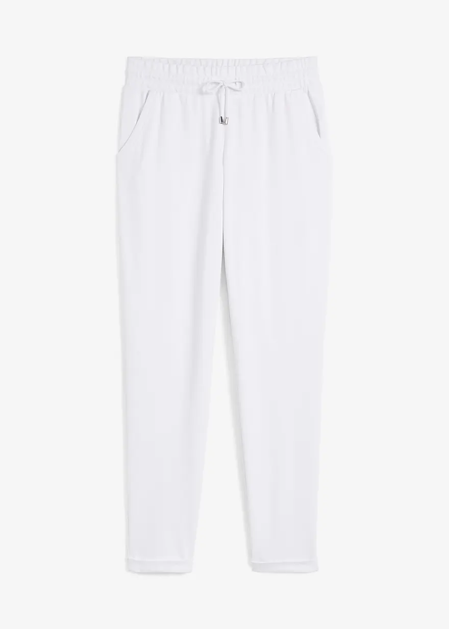 bonprix Lange Schlupfhose mit Kordelzug und Bequembund - weiß