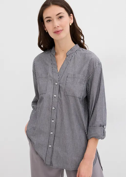 Bonprix Länger Geschnittene Bluse Im Sommerlichen Streifendesign - Damen