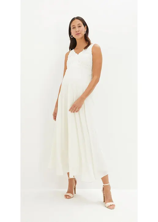Bonprix Langes Hochzeitskleid Für Die Schwangerschaft - Weiß