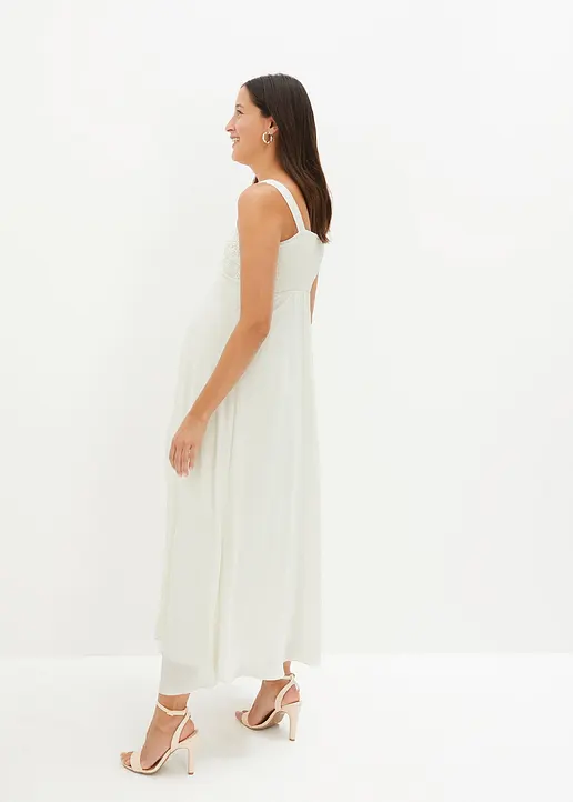 Bonprix Langes Hochzeitskleid Für Die Schwangerschaft - Weiß