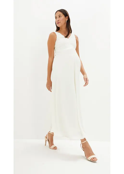 Bonprix Langes Hochzeitskleid Für Die Schwangerschaft - Weiß