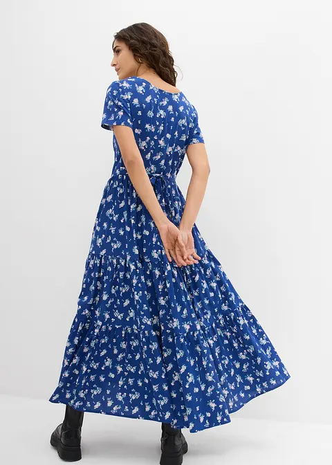 Bonprix Langes Sommerkleid Mit Allover-Muster - Blau - Damen
