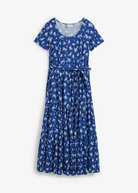 bonprix Langes Sommerkleid mit Allover-Muster - blau - Damen