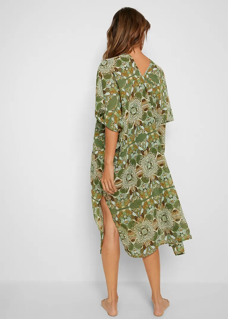 Bonprix Langes Strandkleid Aus Transparentem Material - Grün
