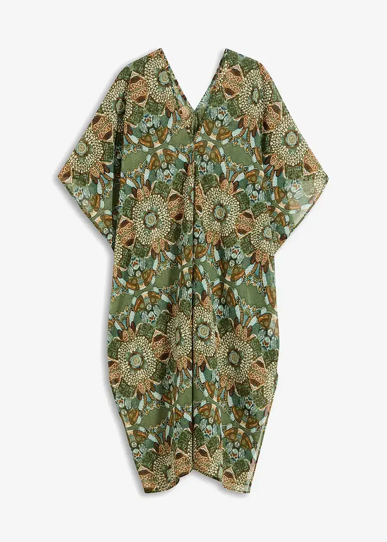 bonprix Langes Strandkleid aus transparentem Material - grün