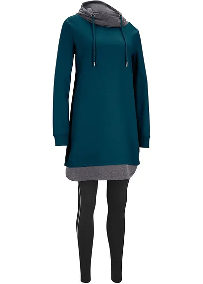 bonprix Langes Sweatshirt mit passender Leggings (2-tlg. Set)
