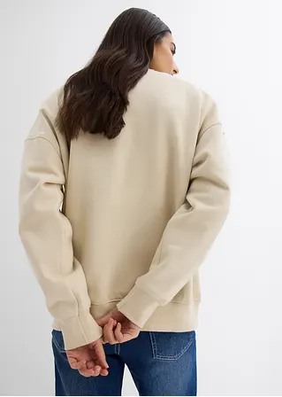 Bonprix Langes Sweatshirt Mit Schöner Stickerei - Beige - Damen