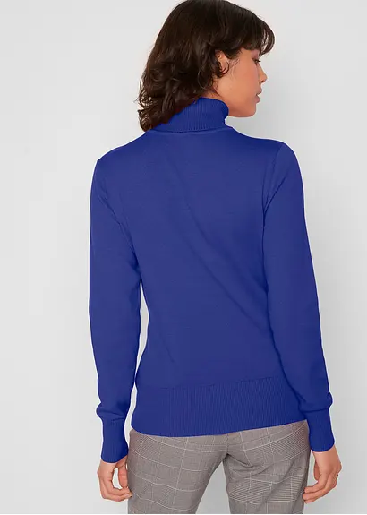 Bonprix Lässig Geschnittener Rollkragenpullover - Blau - Damen