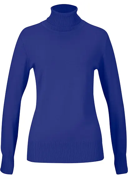 bonprix Lässig geschnittener Rollkragenpullover - blau - Damen