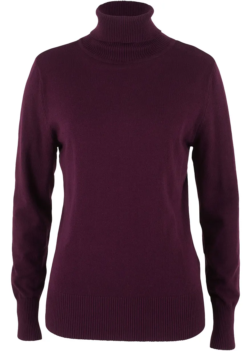 bonprix Lässig geschnittener Rollkragenpullover - lila - Damen