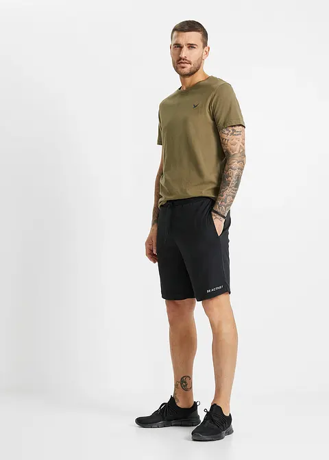 Bonprix Lässig Leichte Sporthose Aus Funtkionsmaterial - Schwarz - Herren
