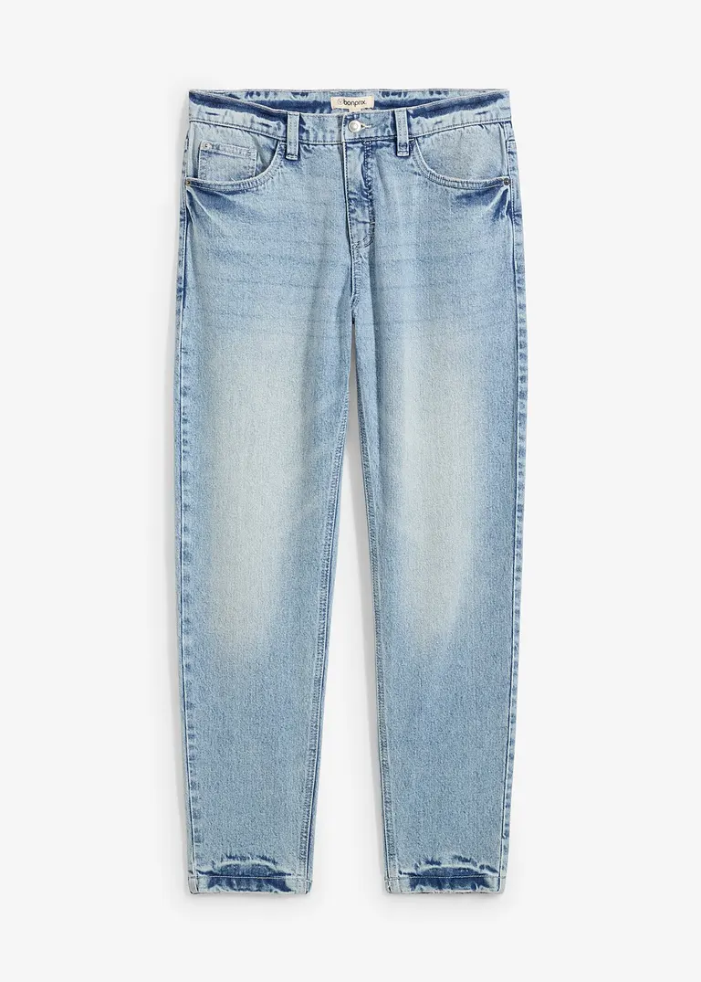 bonprix Lässig verkürzte Cropped Stretch-Jeans mit leichter Waschung