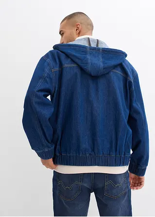 Bonprix Lässig Weit Geschnittene Jeansjacke Mit Kapuze - Blau