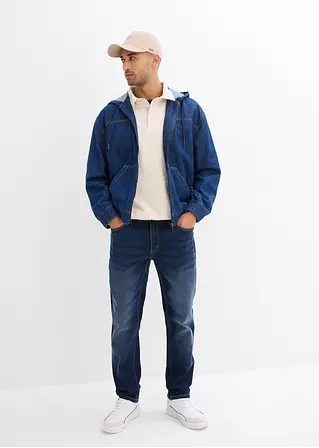 Bonprix Lässig Weit Geschnittene Jeansjacke Mit Kapuze - Blau