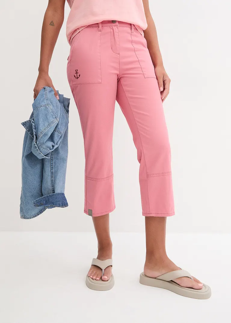 Bonprix Lässige 3/4 Hose Mit Aufgesetzten Taschen - Rosa